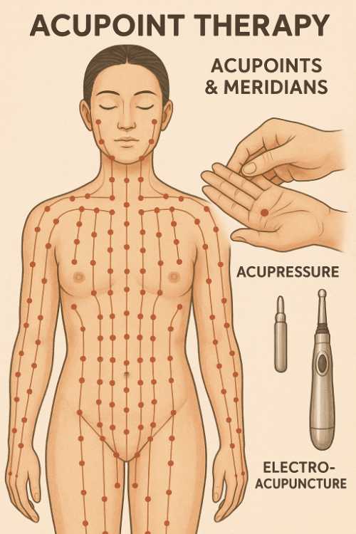 Acupoint Model showing meridians