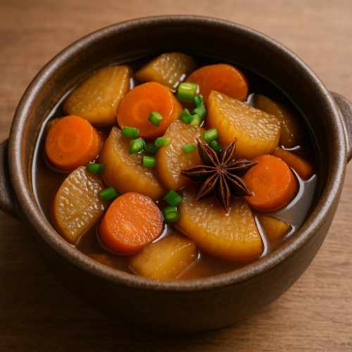 Braised Daikon and Carrots