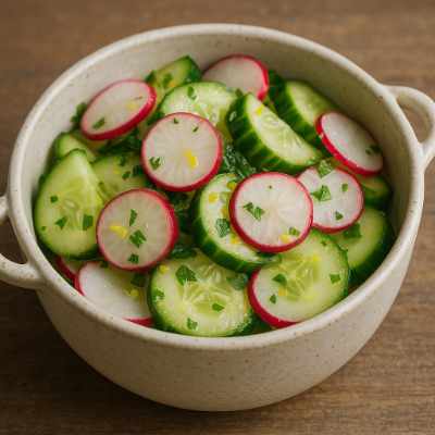 Lemon-Dressed Cucumber and Radish Salad