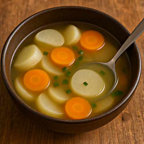 Daikon & Carrot Stew with Ginger Broth