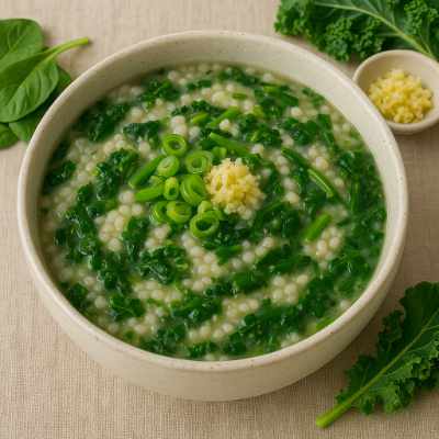 Spring Barley and Greens Congee